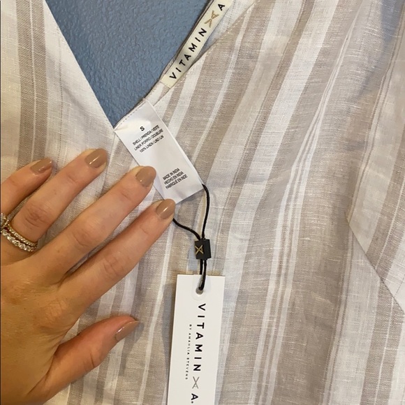 VITAMIN A MARINA LINEN JUMPSUIT NWT - Picture 6 of 6